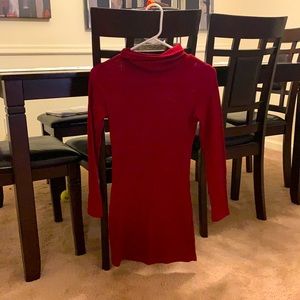 Shein Red Small Turtle Neck Dress